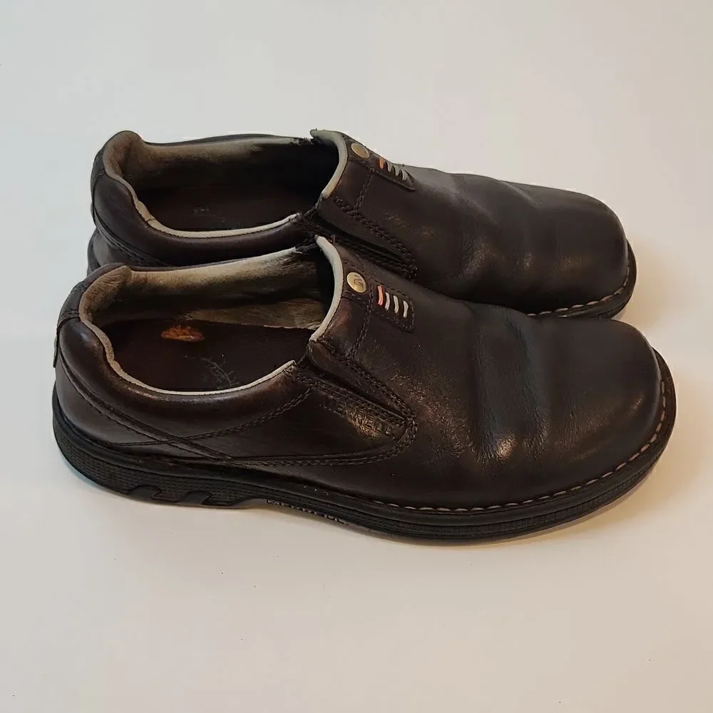 Merrell World Legend Stollen J45051 Men’s Size 8 Pebbled Brown Leather Loafers